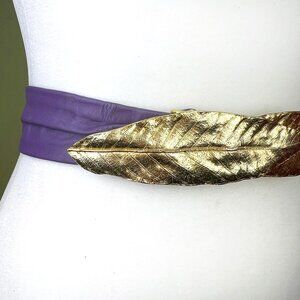 1982 Vintage Belt, © Mini Di N, Purple Leather & Gold Leaf, Gay Boyer New York